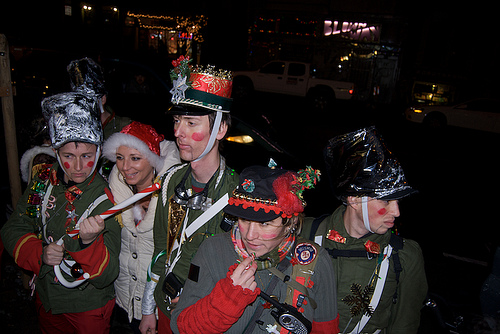 Santa’s 12th Nutcracker Regiment pose close to Molotov’s