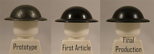 BrickArms Brodie Helmet Development – Prototype, First Article, and Final Production Samples