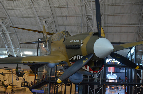 Steven F. Udvar-Hazy Center: P-40 Warhawk with “sharktooth” nose