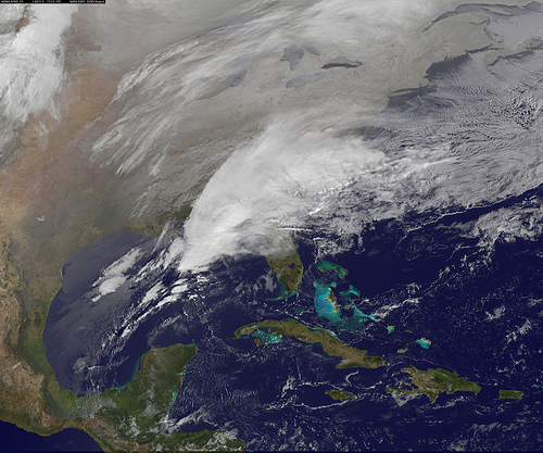 Satellite Shows Major Winter Storm Hitting the U.S. South