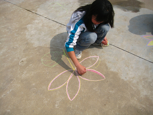 Chalking a Flower