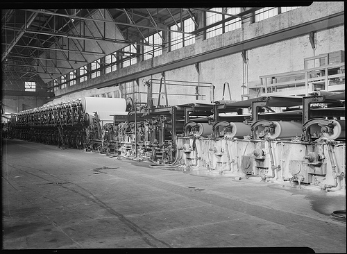 Mt. Holyoke, Massachusetts – Paper. American Writing Paper Co. Cylinder machines (making matchboard), 1936